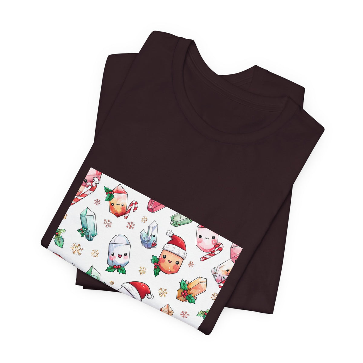 Pastel Christmas Crystal Friends T-Shirt | Dark Neutrals & Reds