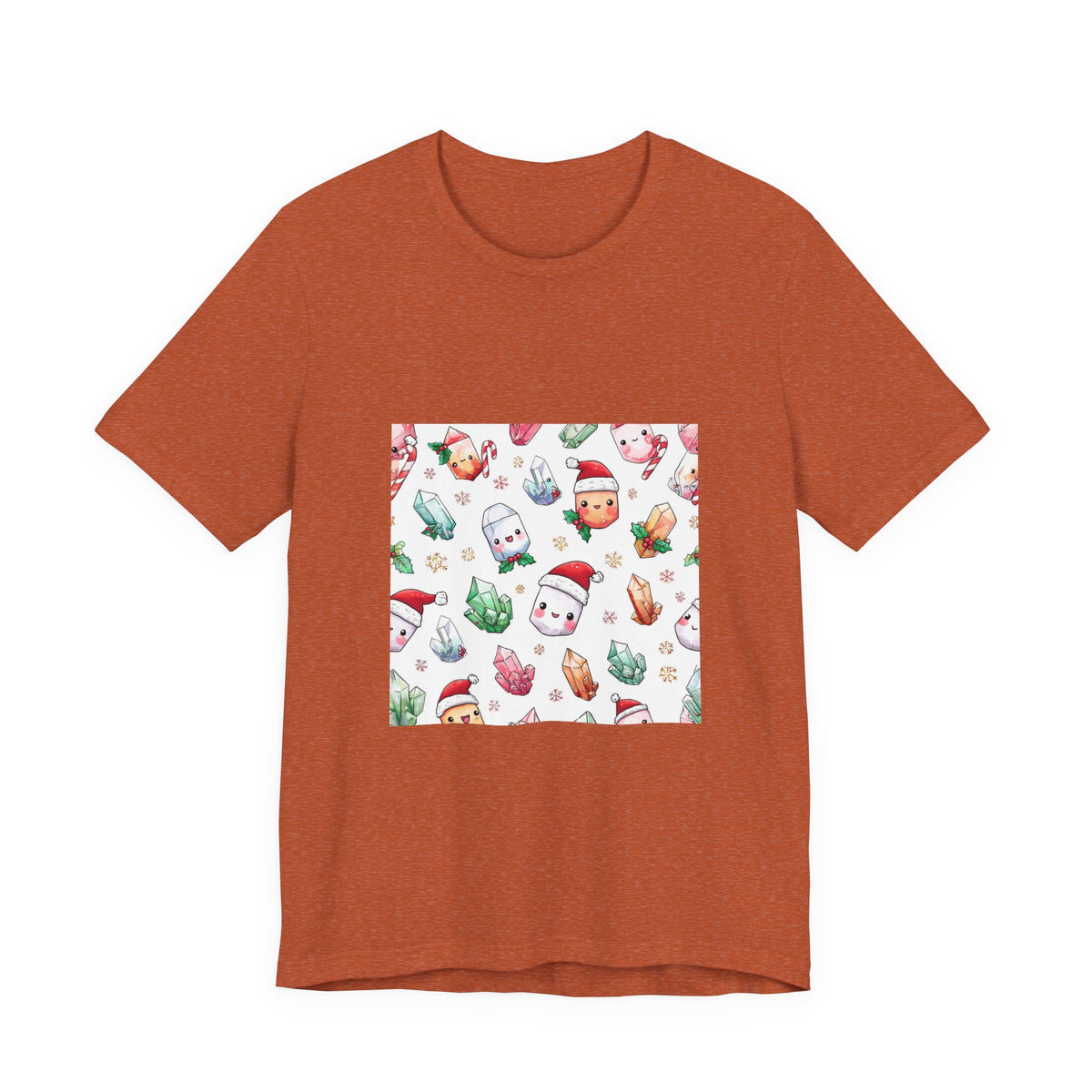 Pastel Christmas Crystal Friends T-Shirt | Earthy Reds & Browns