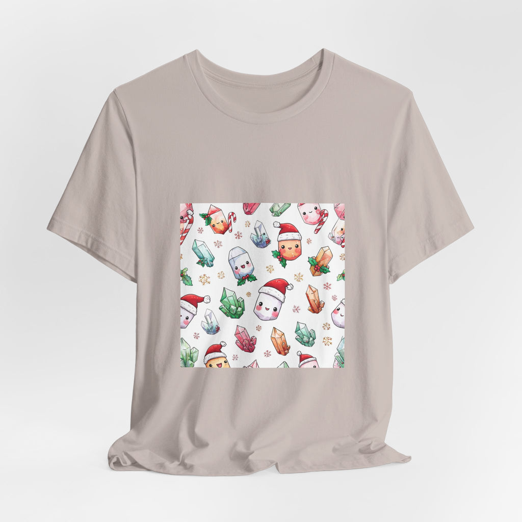 Pastel Christmas Crystal Friends T-Shirt | Light Neutrals