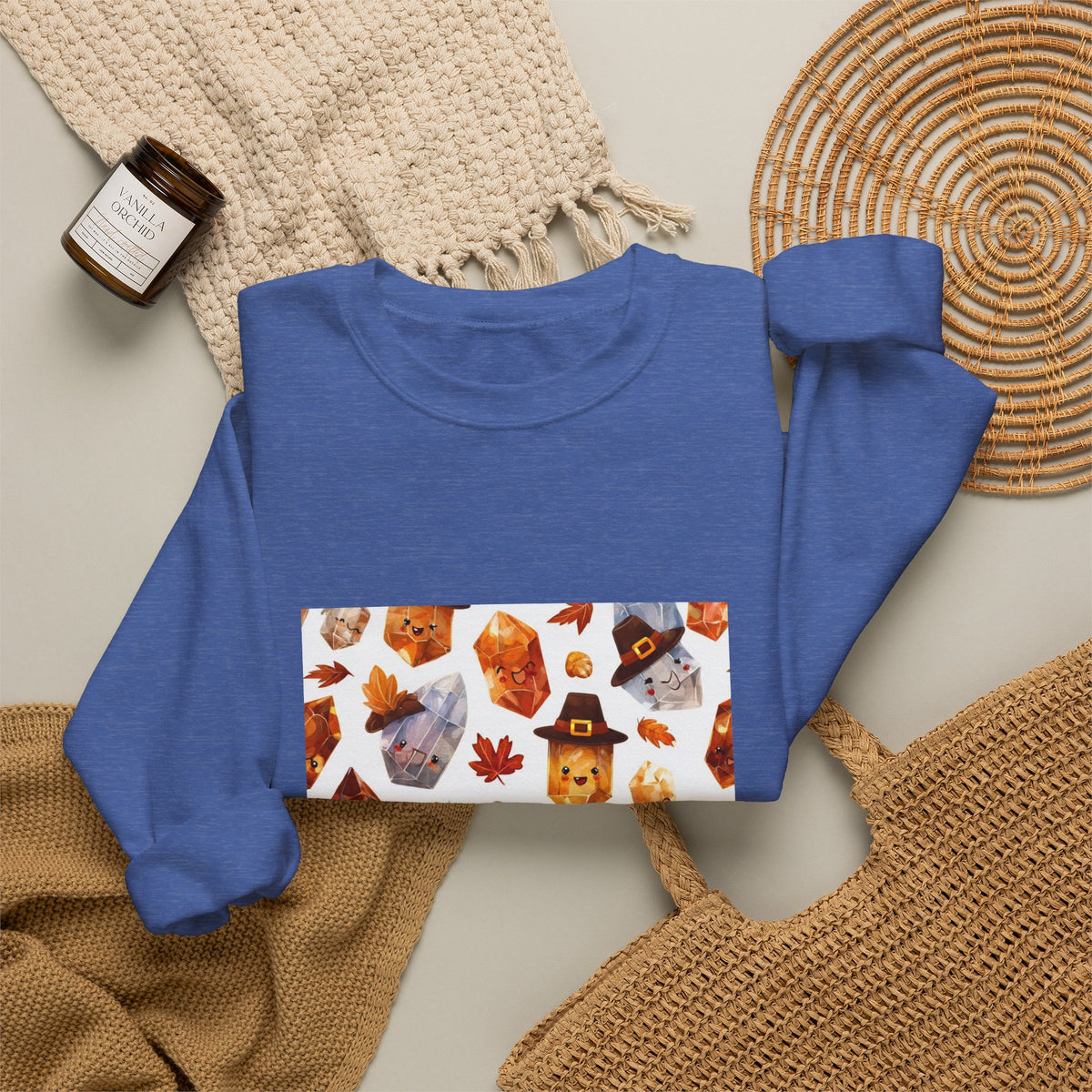 Thanksgiving Crystal Harvest Crewneck | Blues, Purples & Pinks
