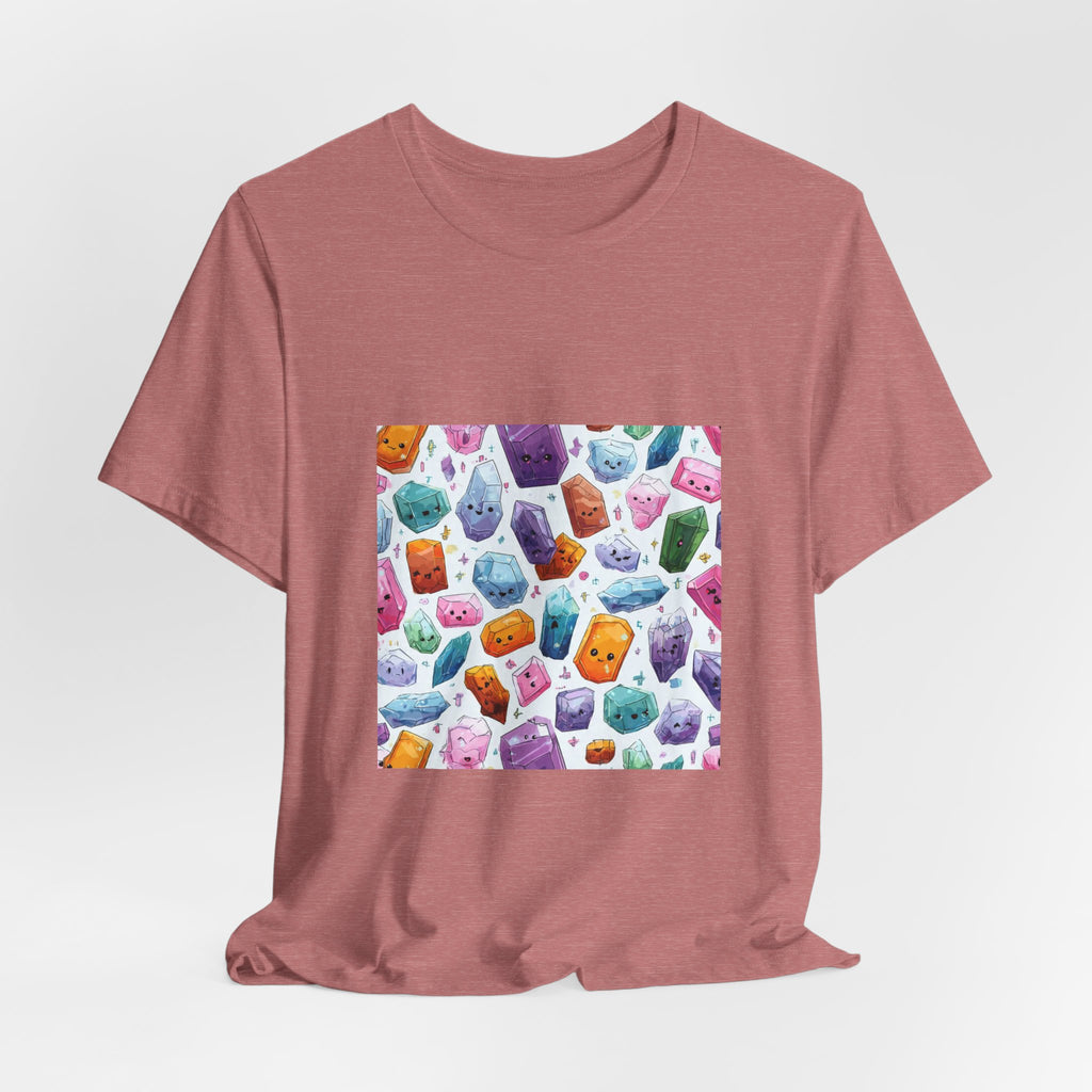 Pastel Crystal Friends T-Shirt | Earthy Reds & Browns