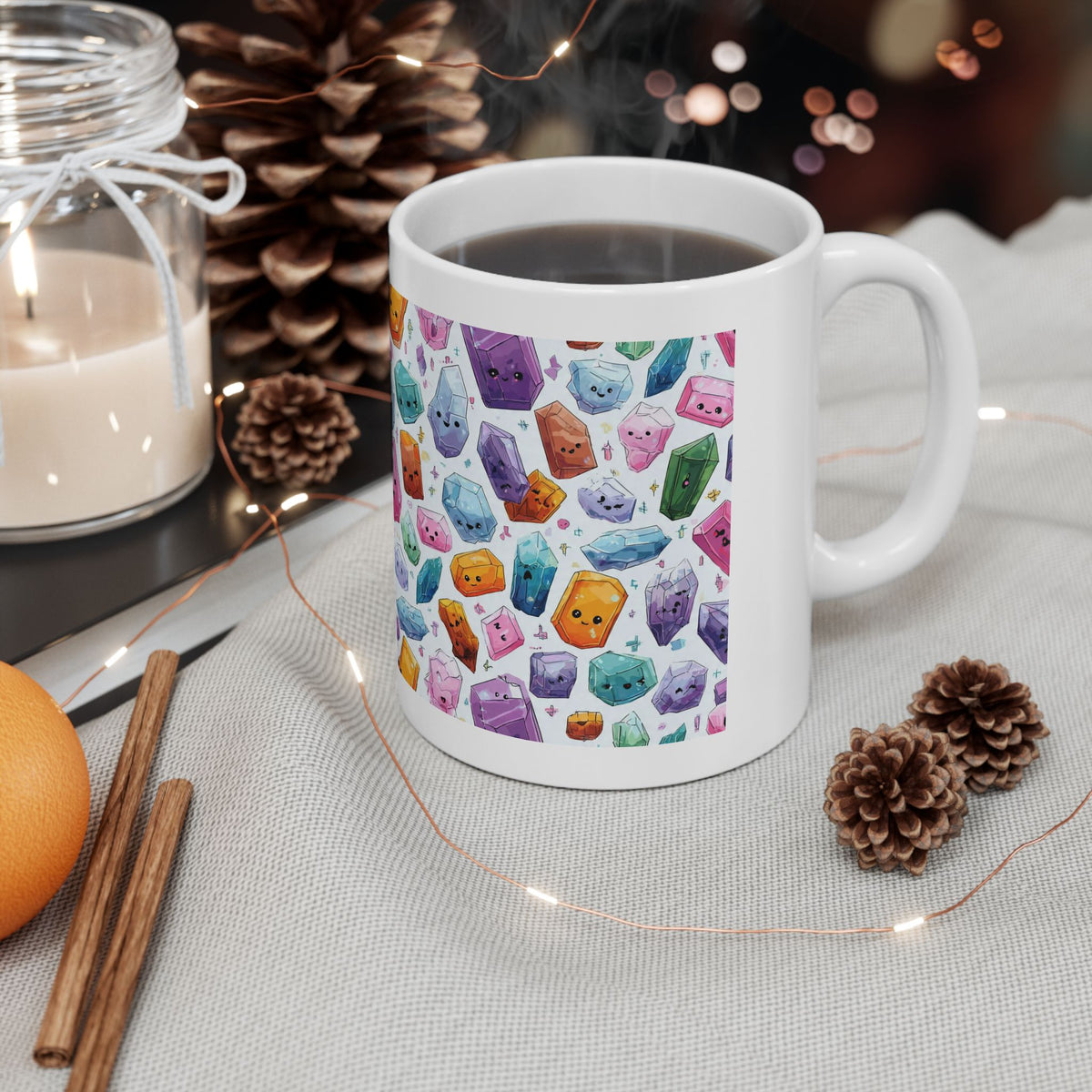 Pastel Crystal Friends White Mug