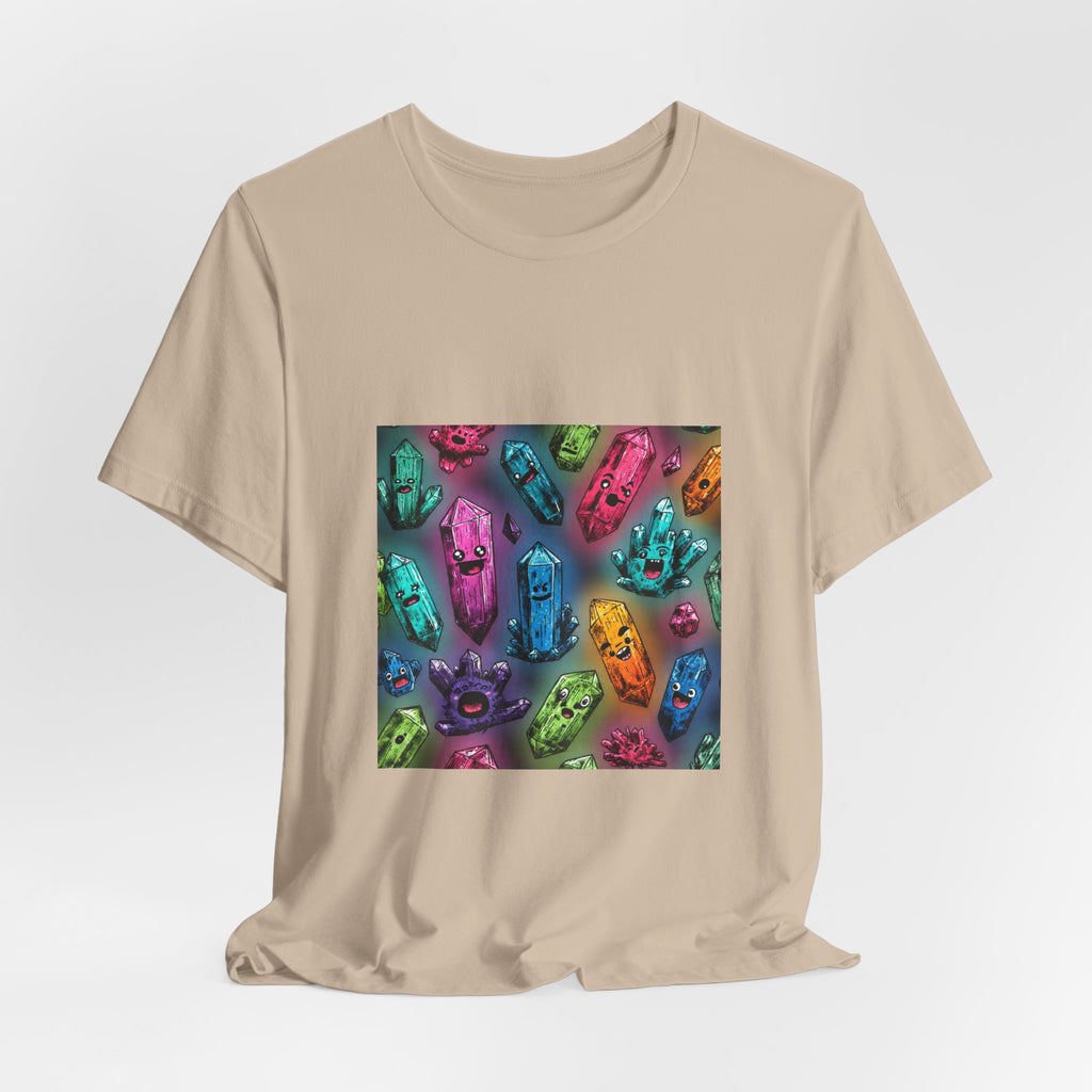Colorful Crystal Characters T-Shirt | Sandy Neutrals & Oranges