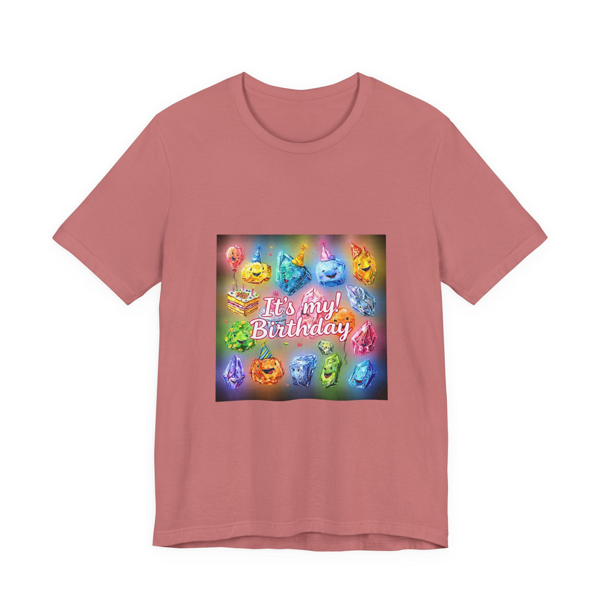 It's My Birthday Crystal Party T-Shirt | Earthy Reds & Browns