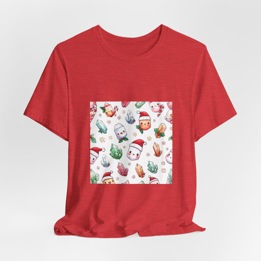 Pastel Christmas Crystal Friends T-Shirt | Dark Neutrals & Reds