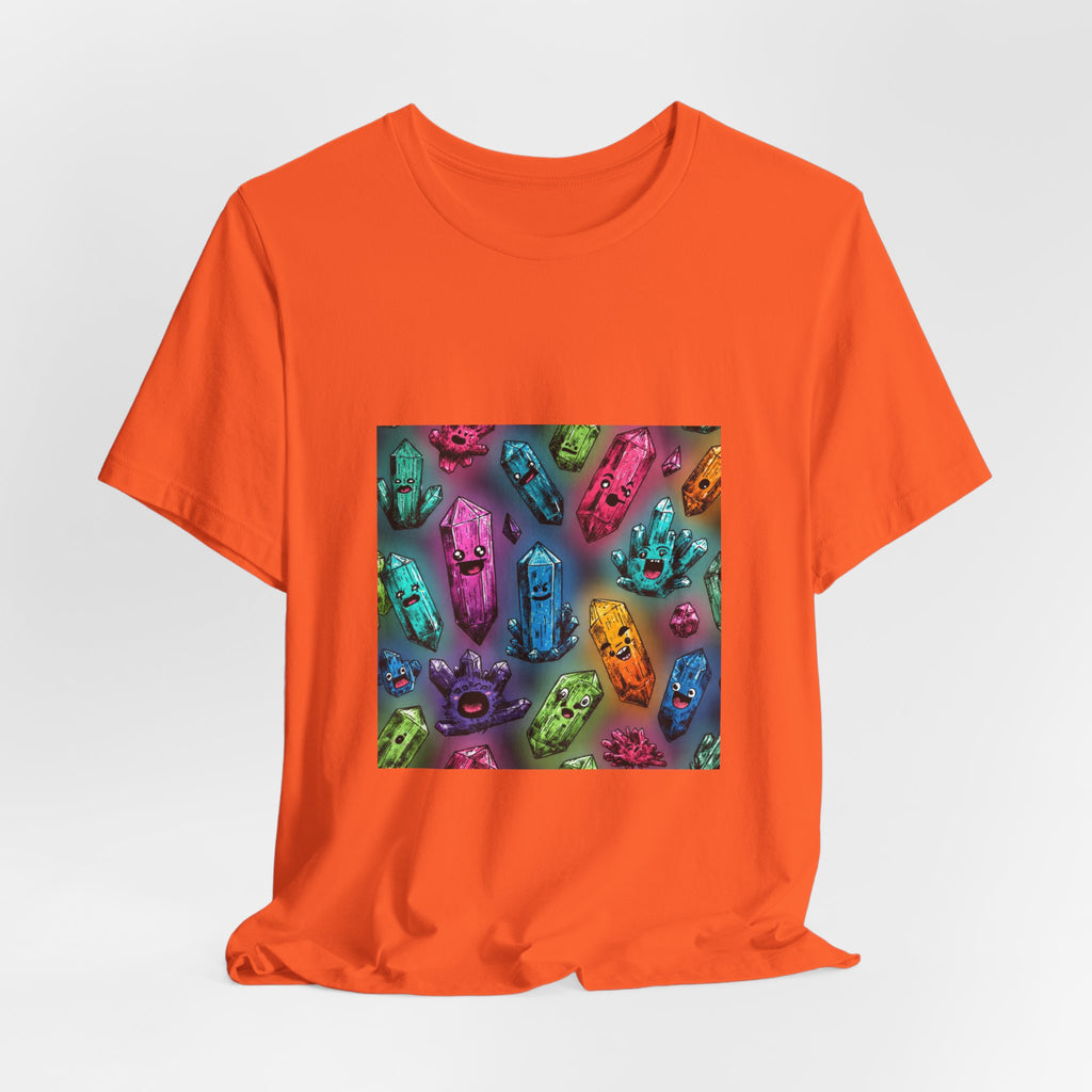 Colorful Crystal Characters T-Shirt | Sandy Neutrals & Oranges