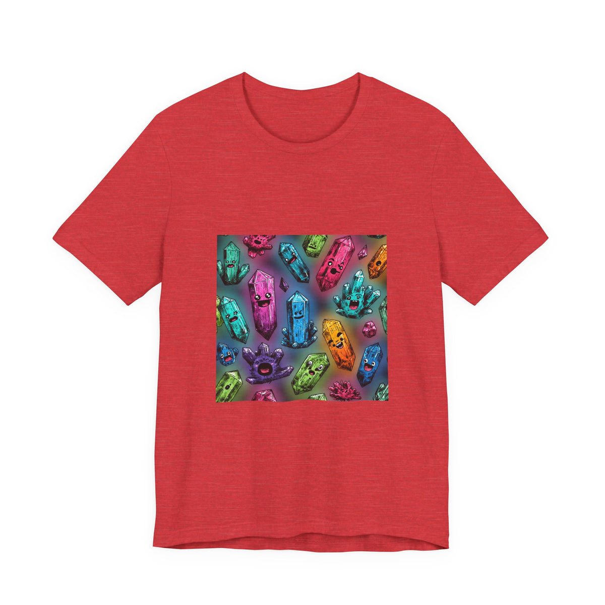 Colorful Crystal Characters T-Shirt | Dark Neutrals & Reds