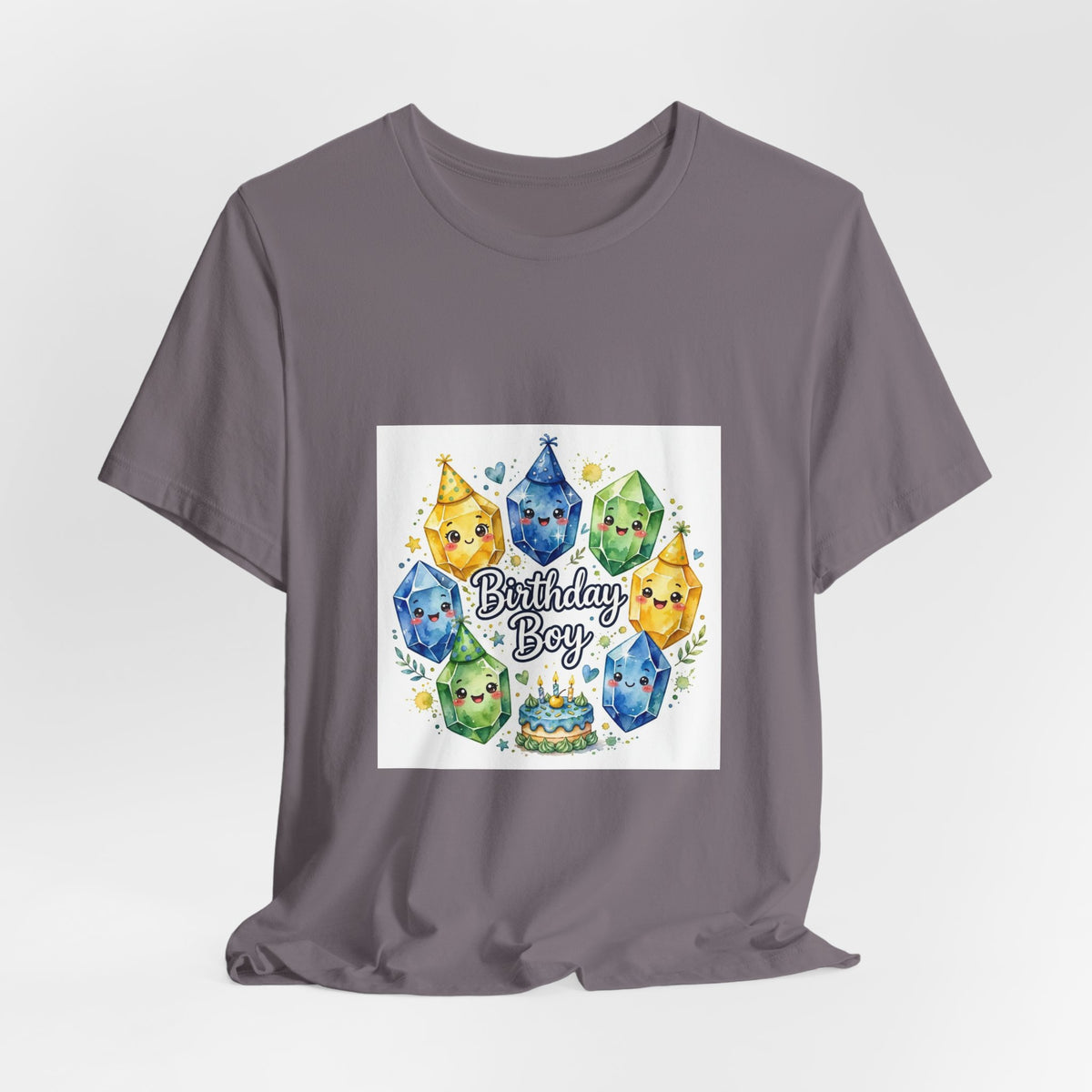 Birthday Boy Crystal Party T-Shirt | Light Neutrals
