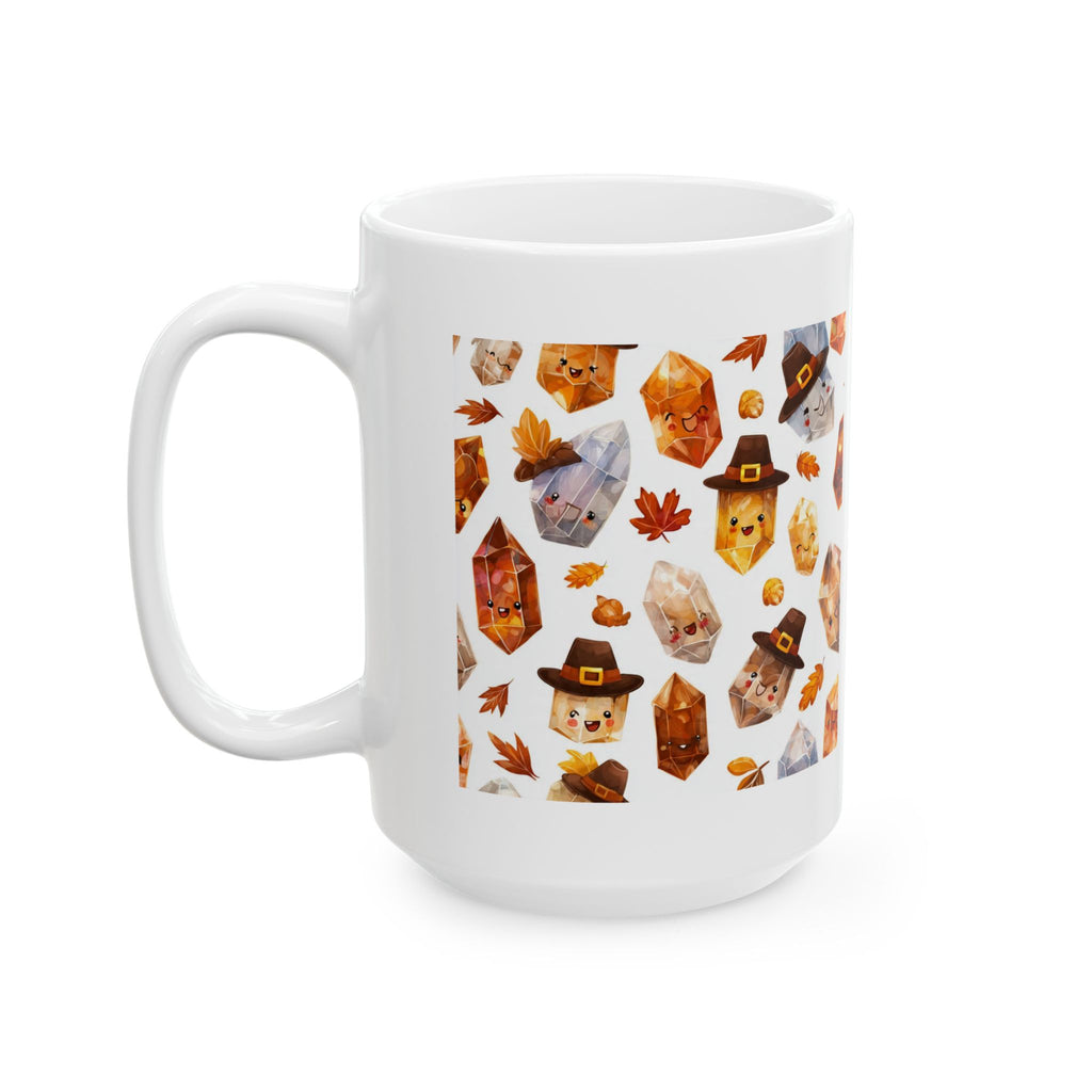 Thanksgiving Crystal Harvest White Mug