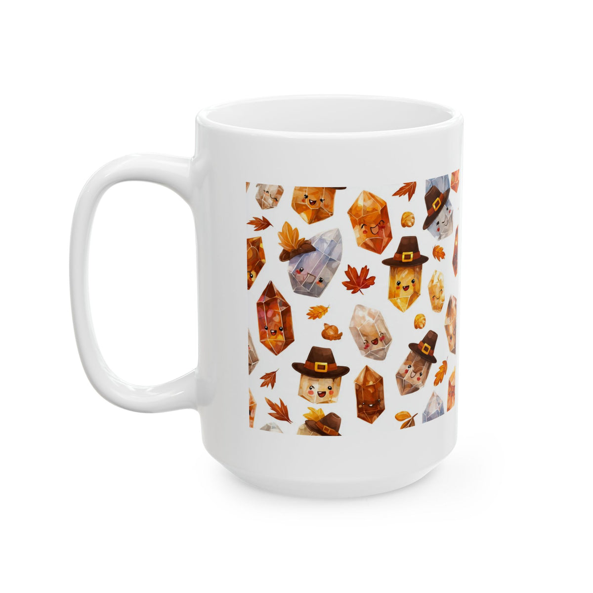 Thanksgiving Crystal Harvest White Mug