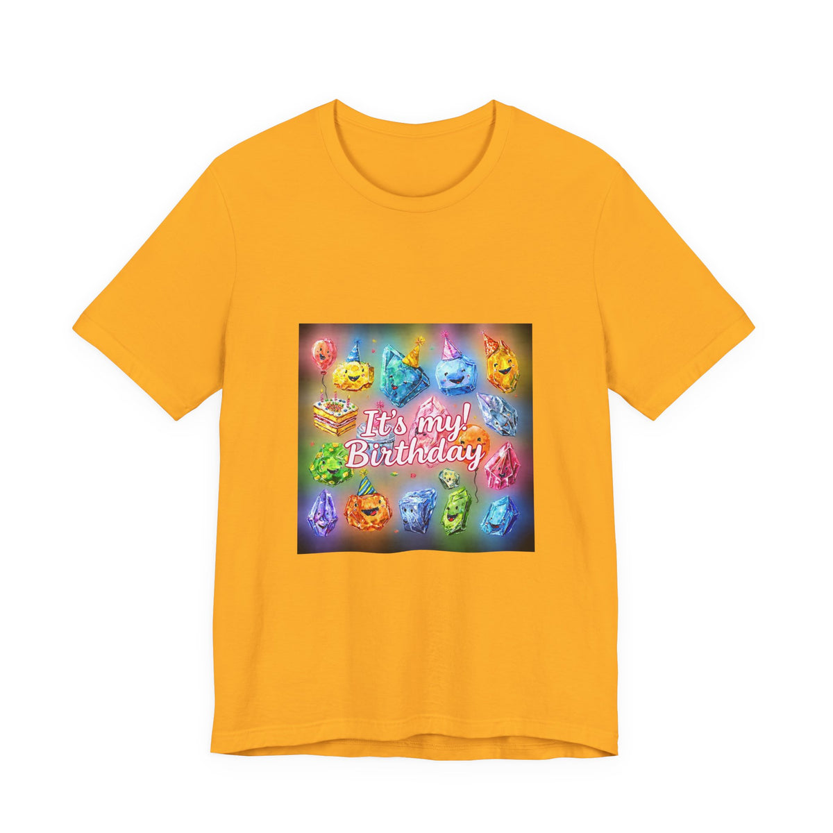 It's My Birthday Crystal Party T-Shirt | Golds, Mints & Teal