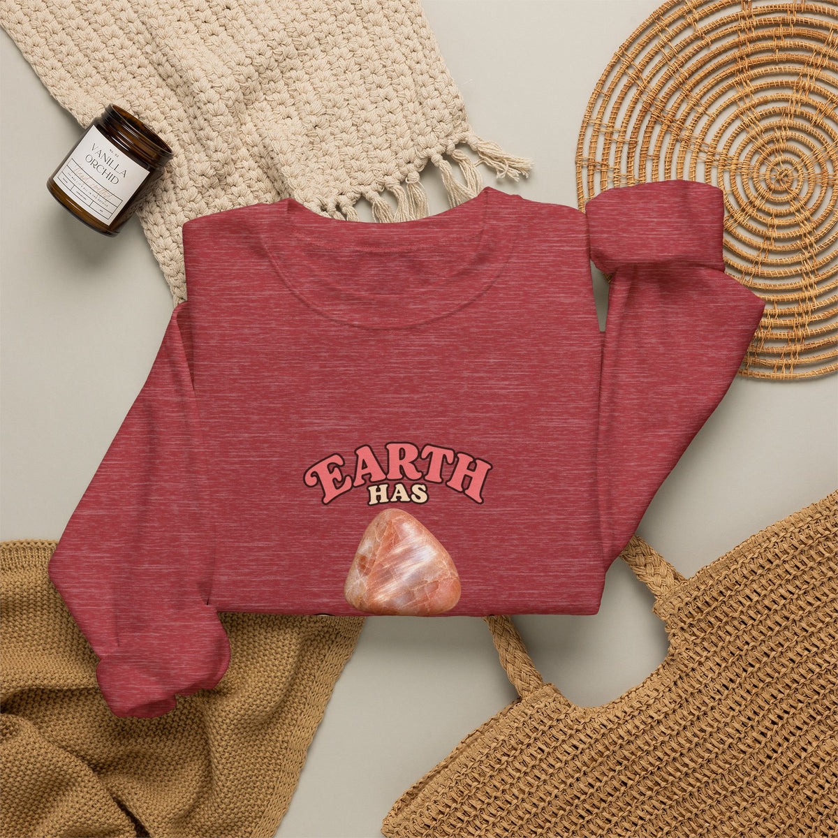 Earth Has Excellent Taste — Peach Moonstone Crewneck | Neutrals & Reds
