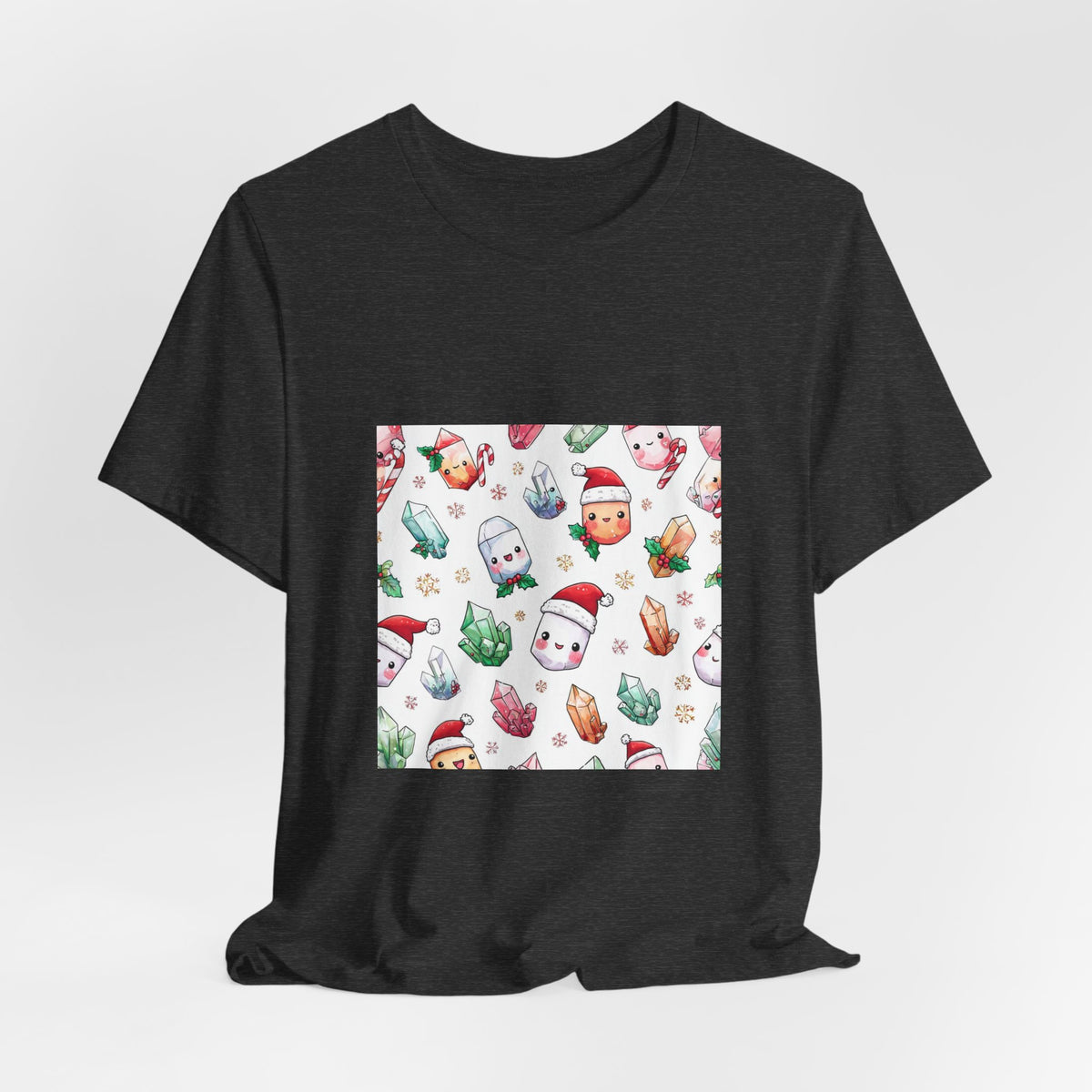 Pastel Christmas Crystal Friends T-Shirt | Dark Neutrals & Reds