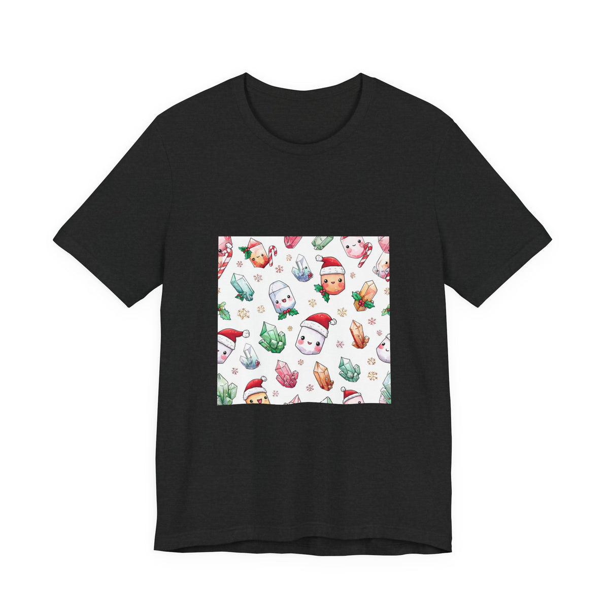 Pastel Christmas Crystal Friends T-Shirt | Dark Neutrals & Reds