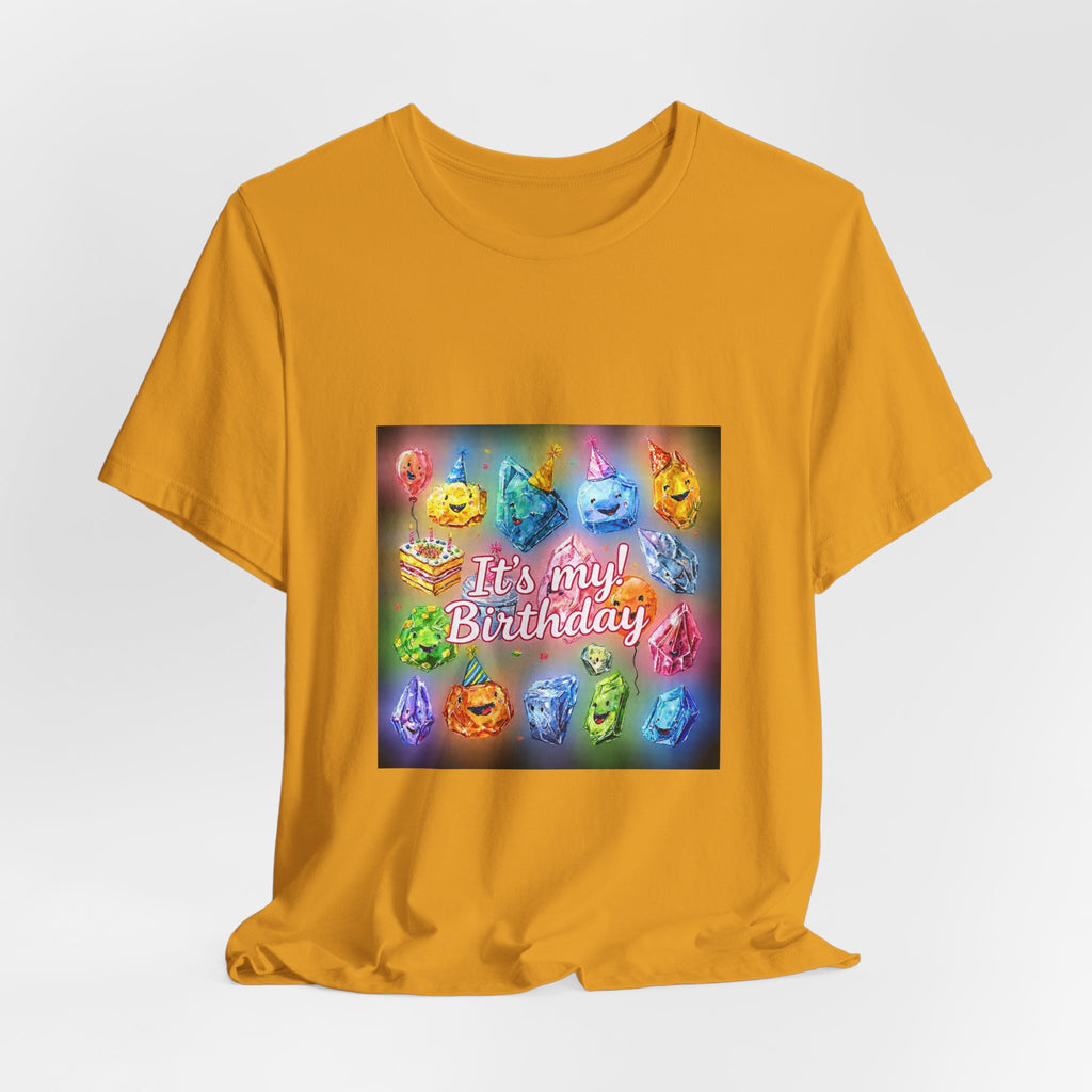 It's My Birthday Crystal Party T-Shirt | Golds, Mints & Teal