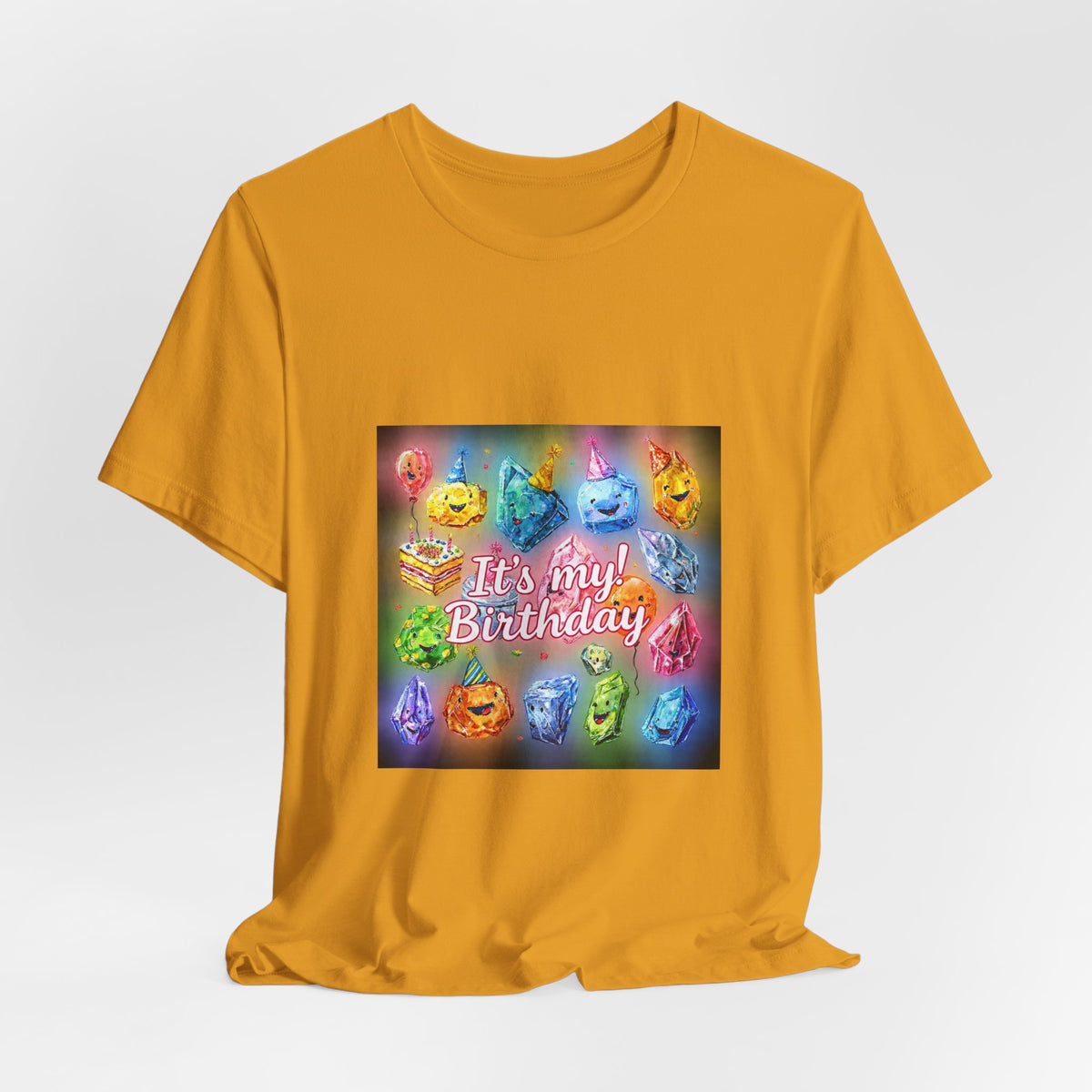 It's My Birthday Crystal Party T-Shirt | Golds, Mints & Teal