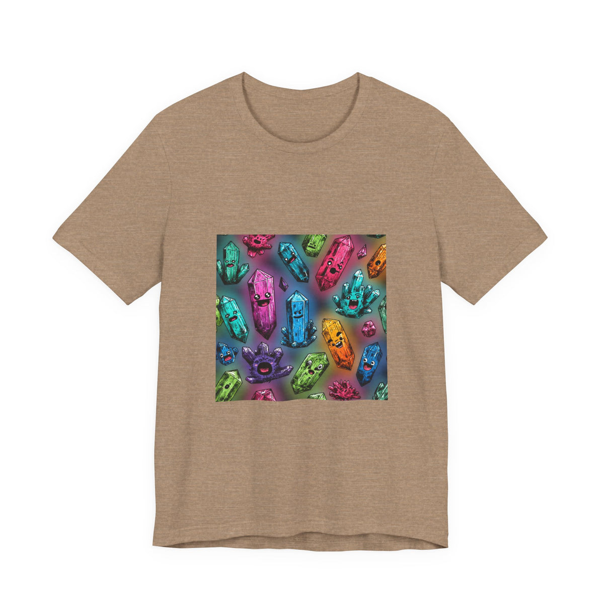 Colorful Crystal Characters T-Shirt | Sandy Neutrals & Oranges