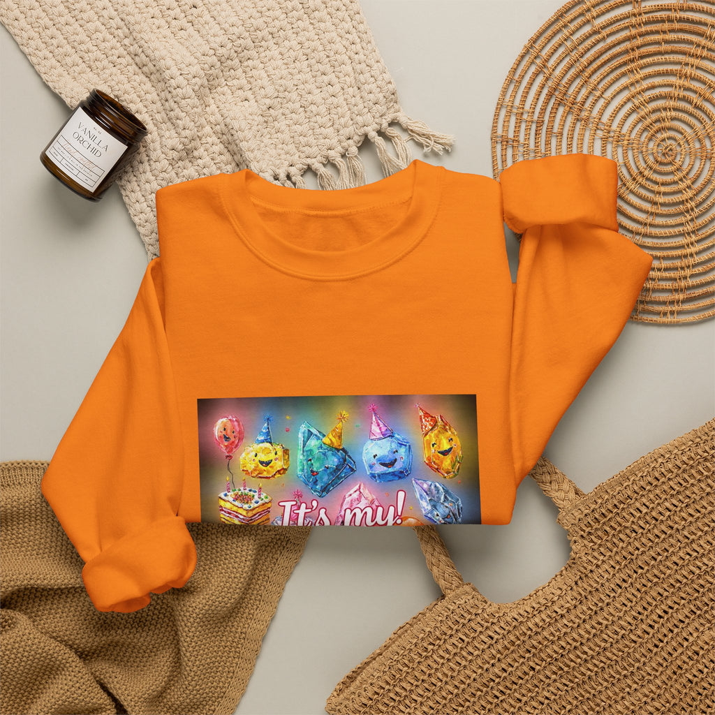 It's My Birthday Crystal Party Crewneck | Earth Tones & Brights