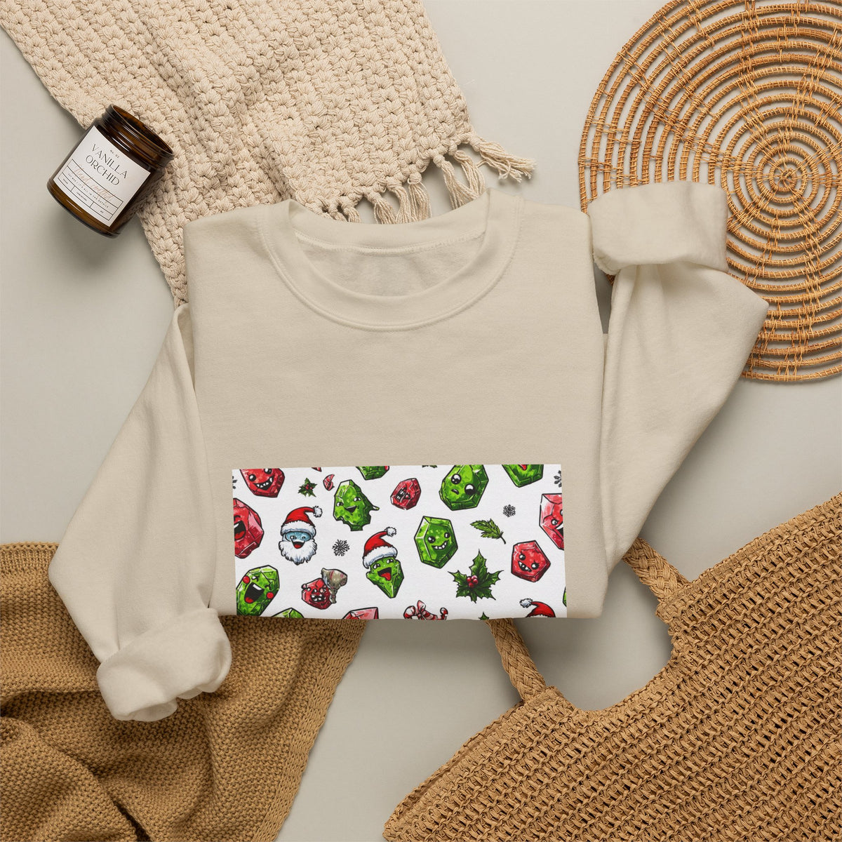 Christmas Crystal Cheer Crewneck | Earth Tones & Brights