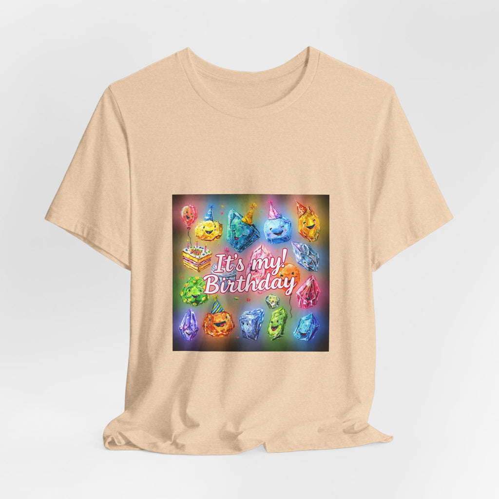 It's My Birthday Crystal Party T-Shirt | Sandy Neutrals & Oranges