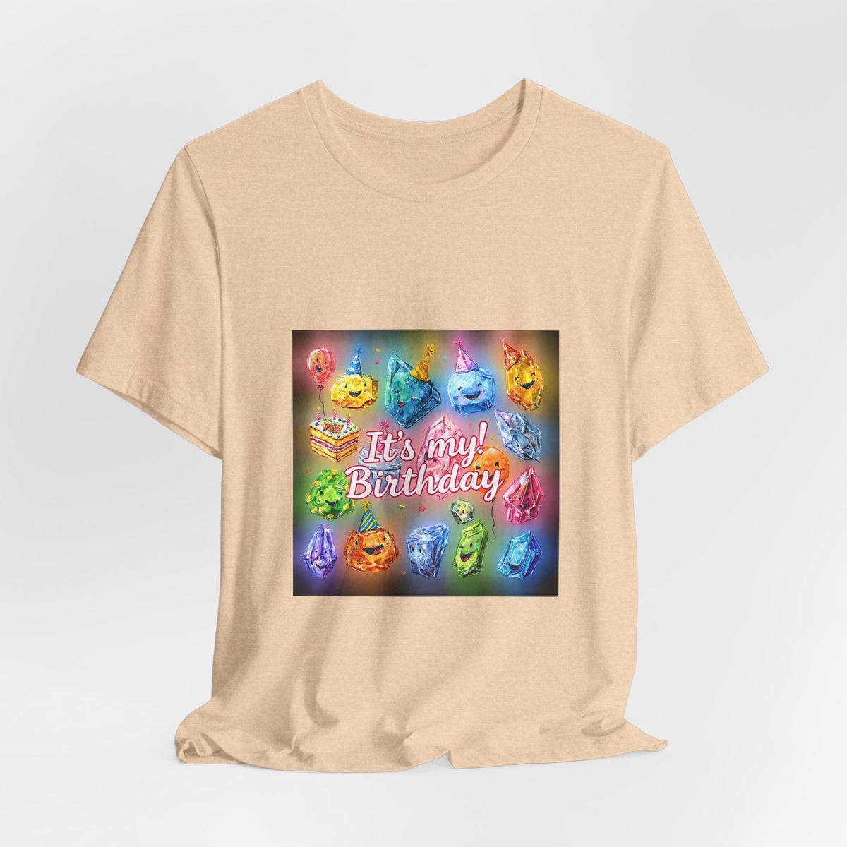 It's My Birthday Crystal Party T-Shirt | Sandy Neutrals & Oranges