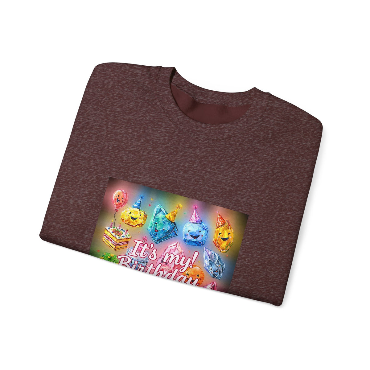 It's My Birthday Crystal Party Crewneck | Earth Tones & Brights