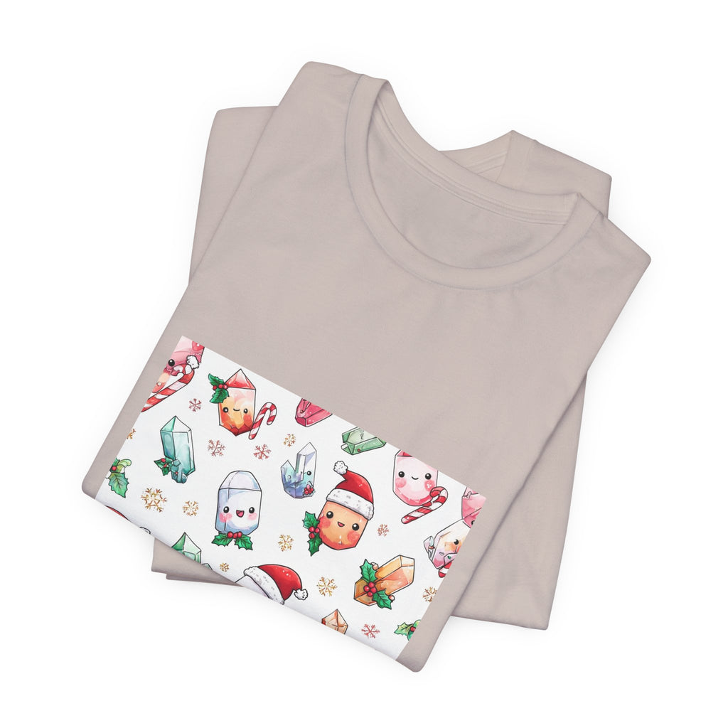 Pastel Christmas Crystal Friends T-Shirt | Light Neutrals