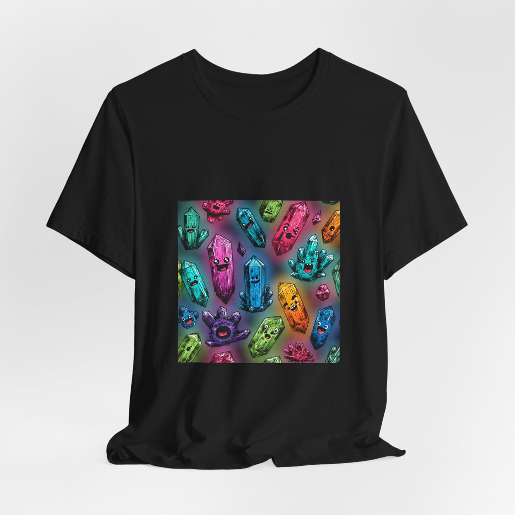 Colorful Crystal Characters T-Shirt | Dark Neutrals & Reds