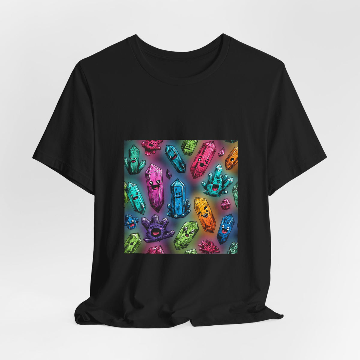 Colorful Crystal Characters T-Shirt | Dark Neutrals & Reds