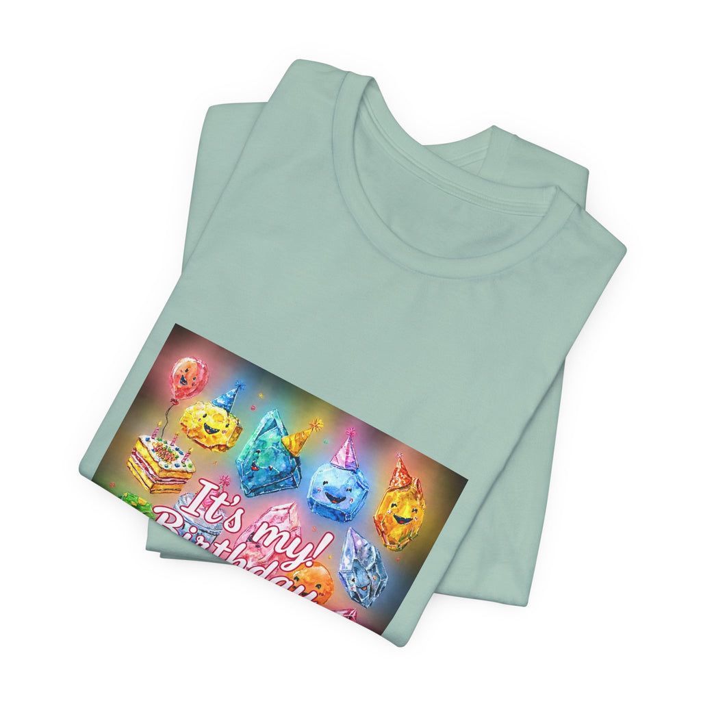It's My Birthday Crystal Party T-Shirt | Soft Blues