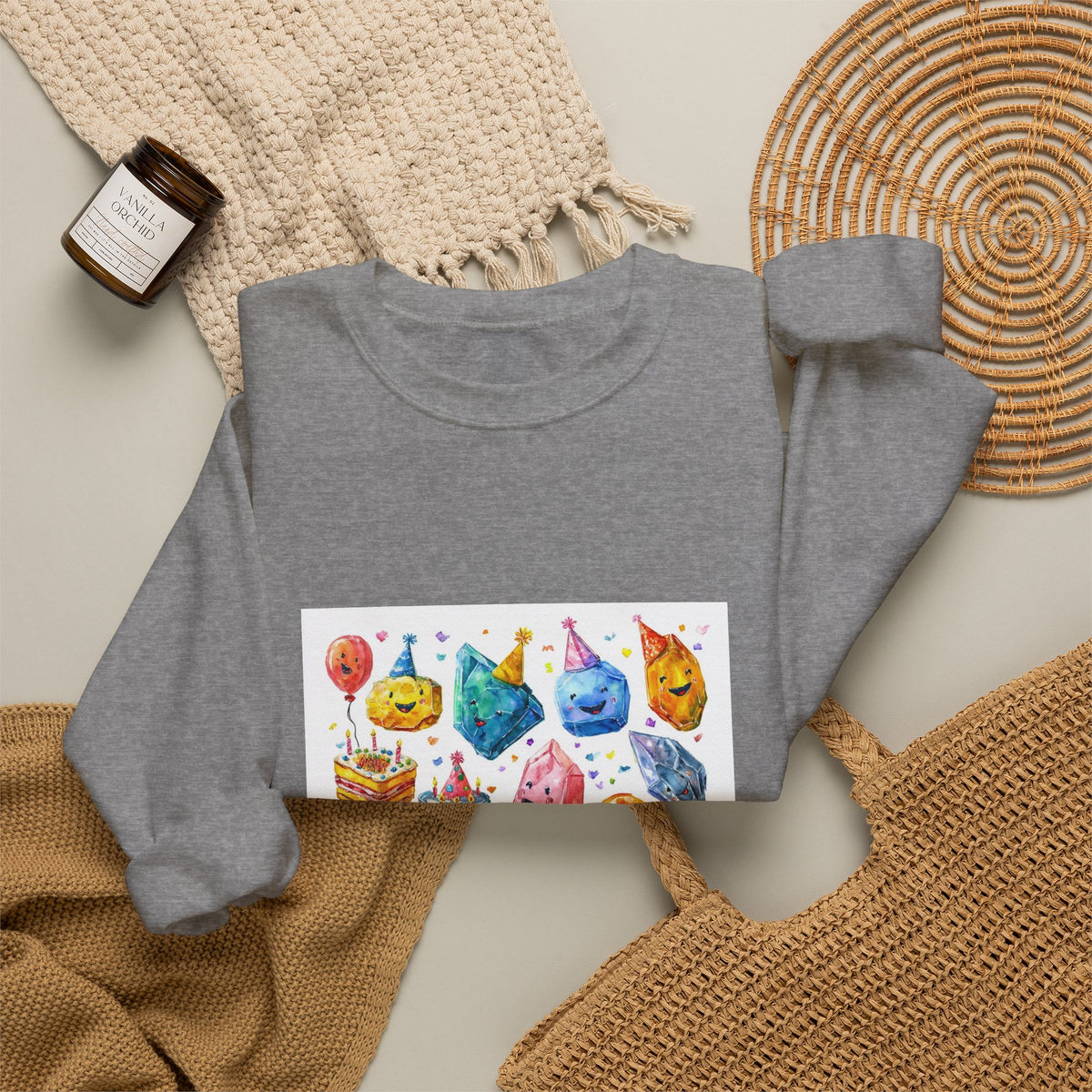 Crystal Birthday Party Crewneck | Neutrals & Reds