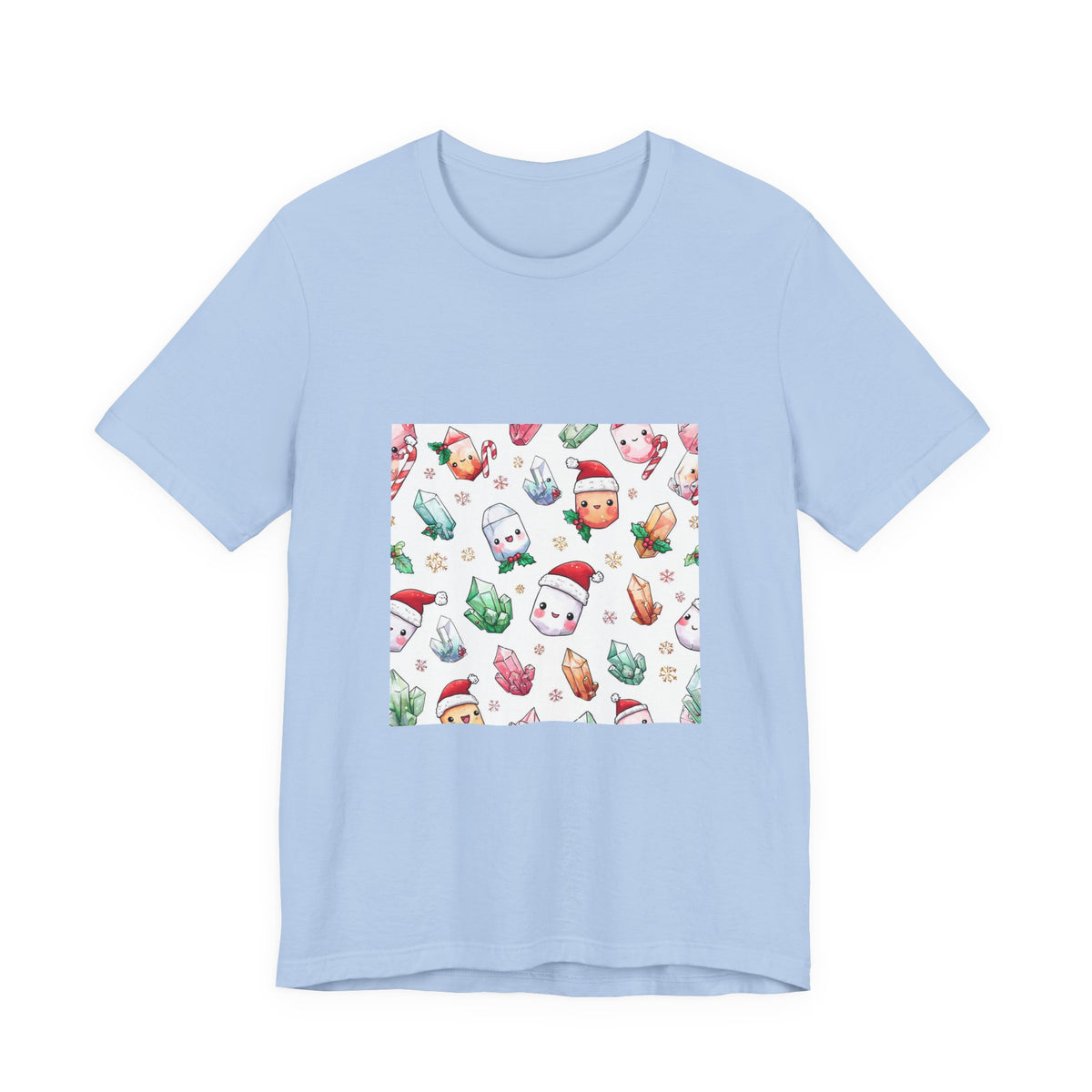 Pastel Christmas Crystal Friends T-Shirt | Soft Blues