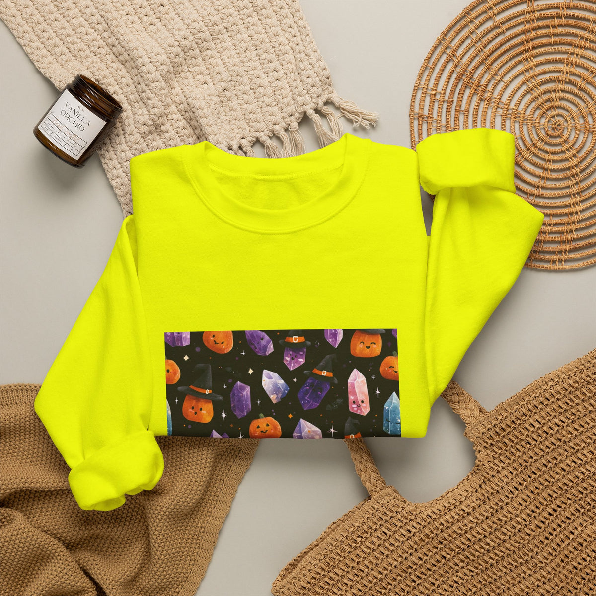Halloween Crystal Party Crewneck | Earth Tones & Brights