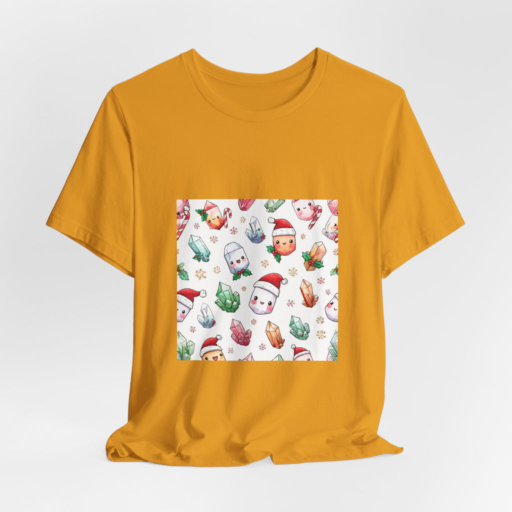 Pastel Christmas Crystal Friends T-Shirt | Golds, Mints & Teal