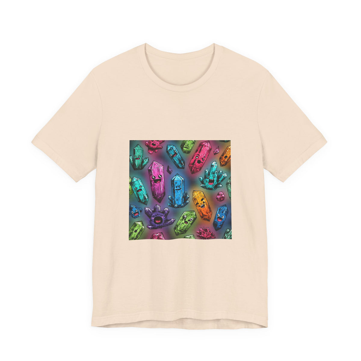 Colorful Crystal Characters T-Shirt | Sandy Neutrals & Oranges