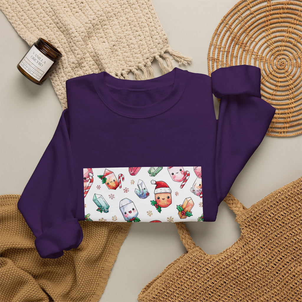 Pastel Christmas Crystal Friends Crewneck | Blues, Purples & Pinks