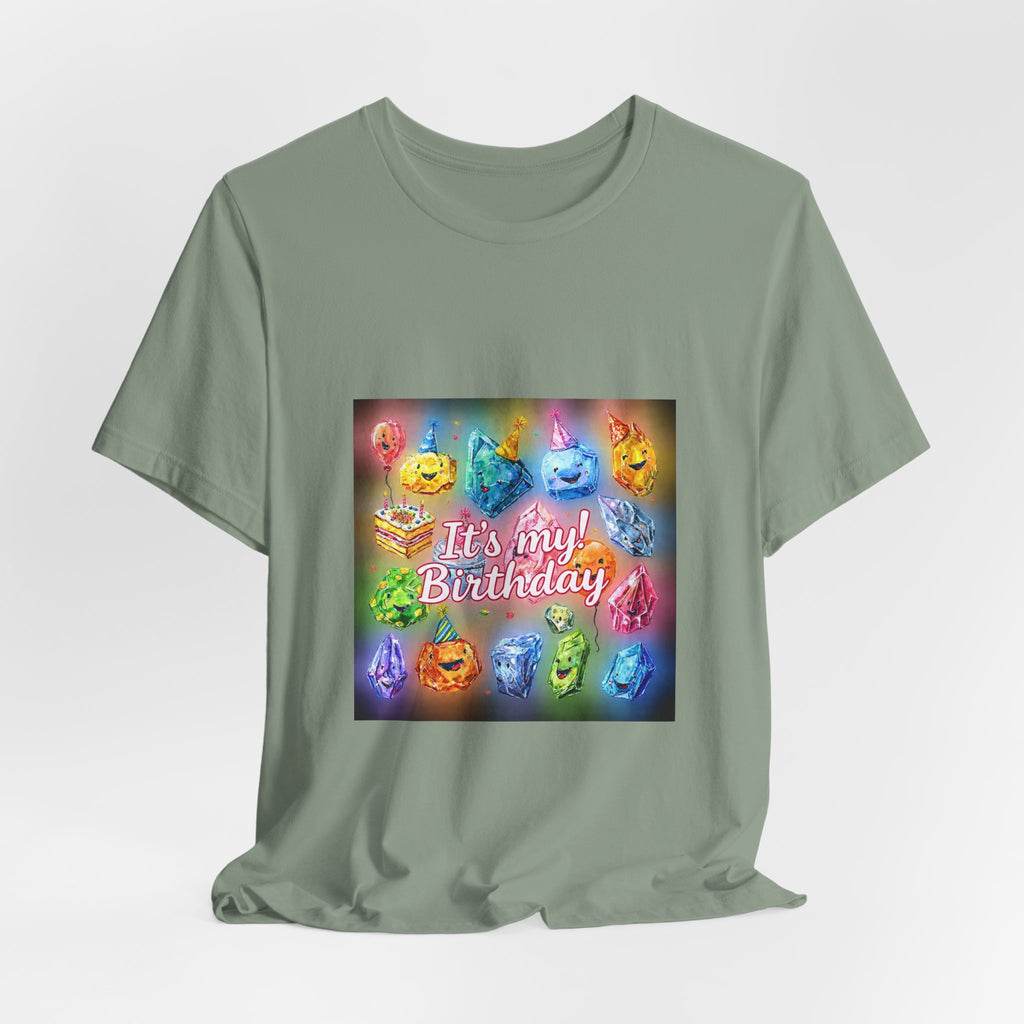 It's My Birthday Crystal Party T-Shirt | Golds, Mints & Teal