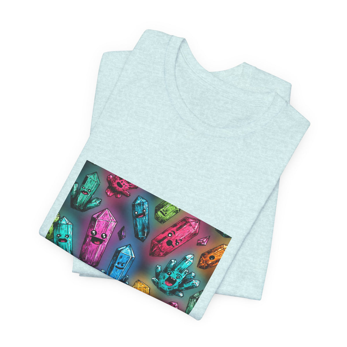 Colorful Crystal Characters T-Shirt | Soft Blues