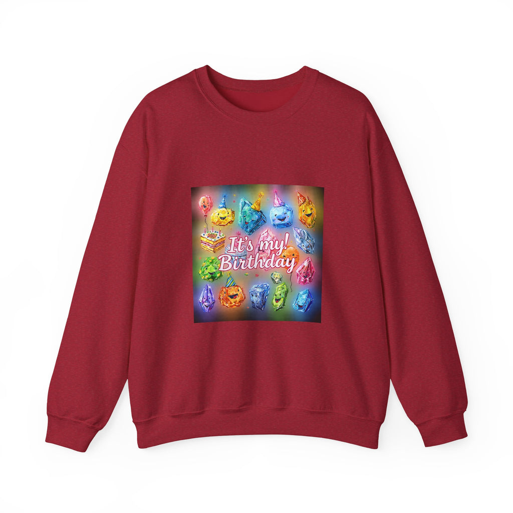 It's My Birthday Crystal Party Crewneck | Neutrals & Reds