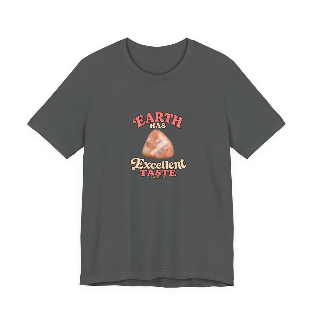 Earth Has Excellent Taste — Peach Moonstone Tee | Dark Neutrals & Reds