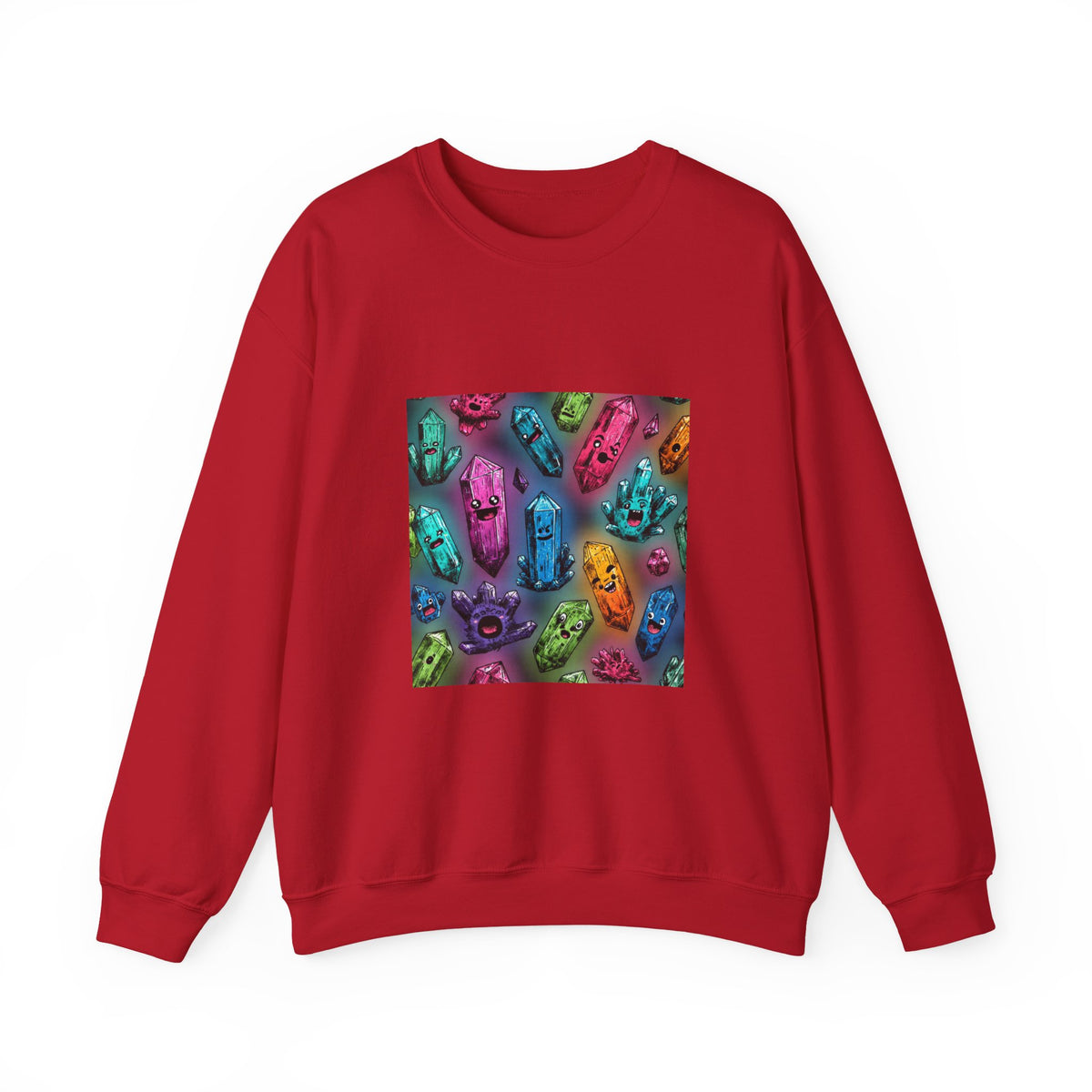 Colorful Crystal Characters Crewneck | Neutrals & Reds