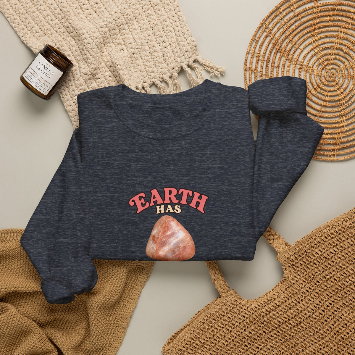 Earth Has Excellent Taste — Peach Moonstone Crewneck | Blues, Purples & Pinks