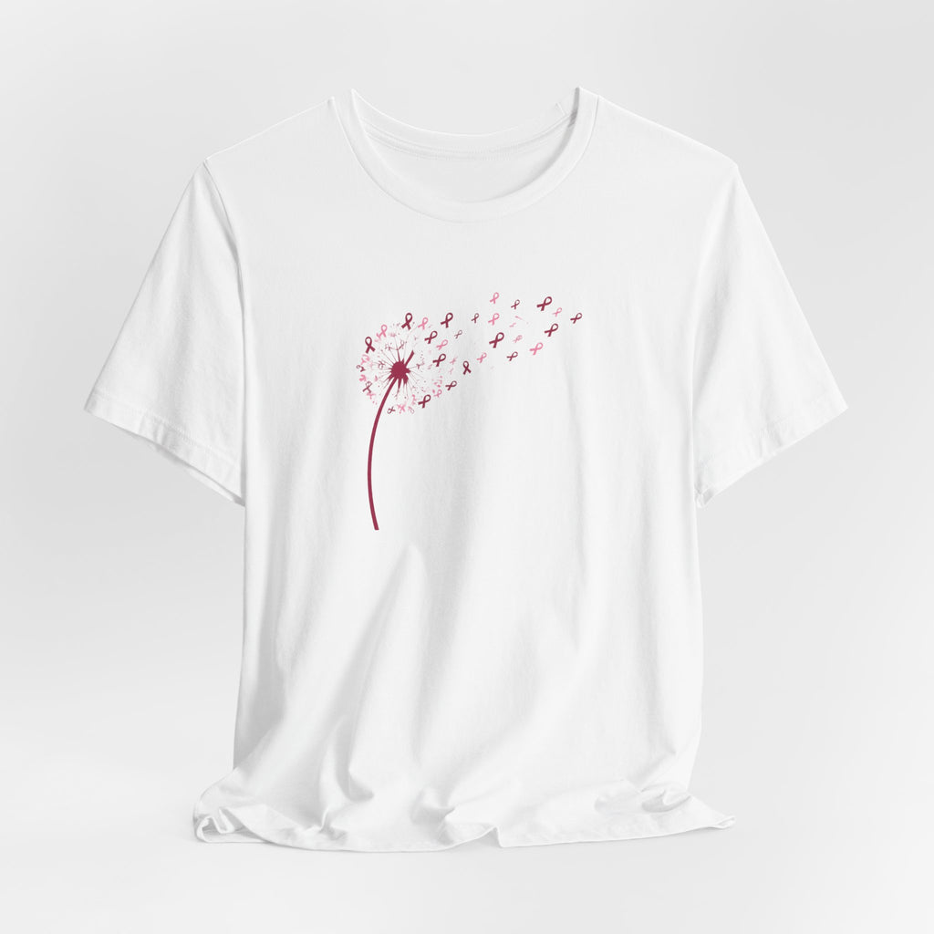 Pink Ribbon Dandelion Breast Cancer Awareness T-Shirt