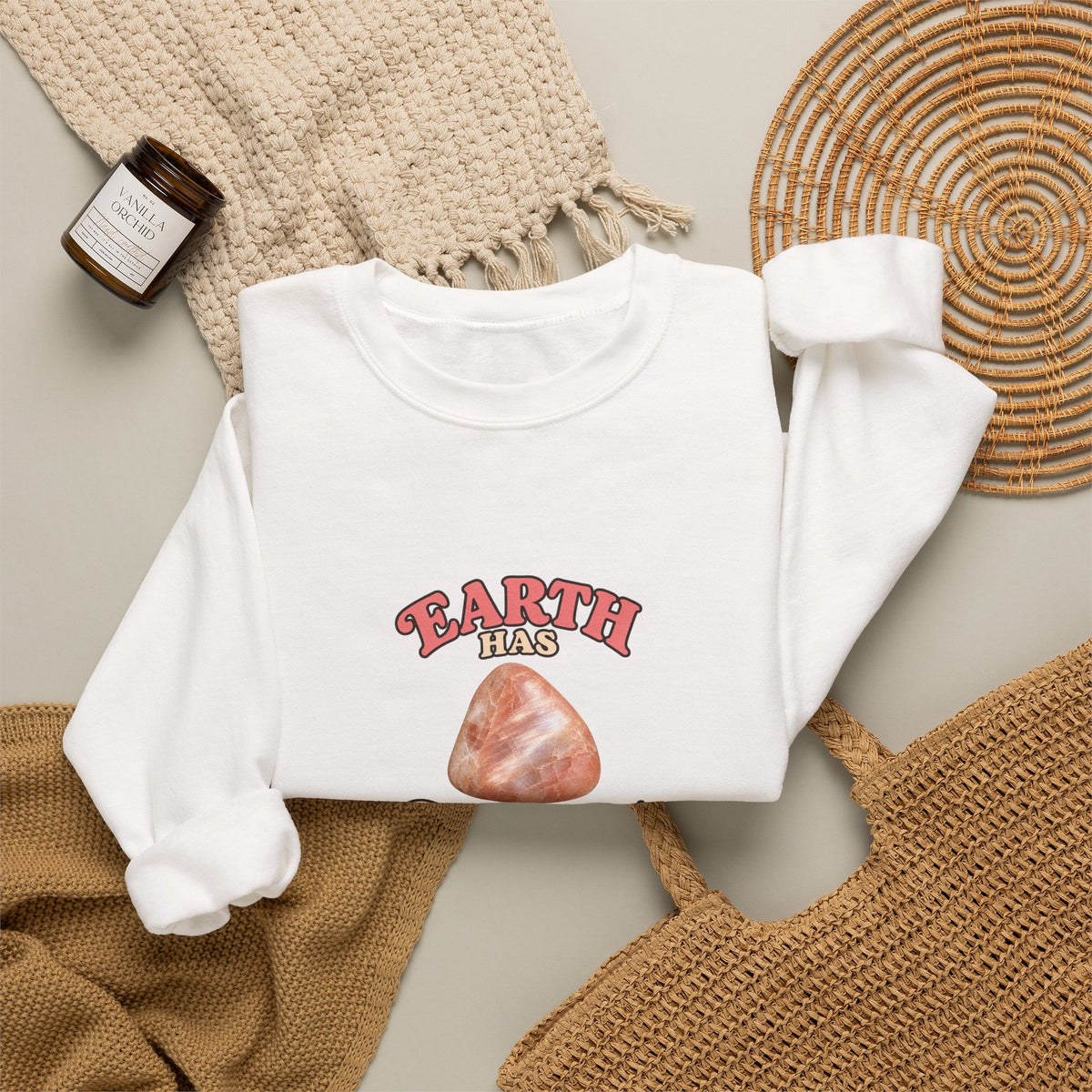 Earth Has Excellent Taste — Peach Moonstone Crewneck | Neutrals & Reds
