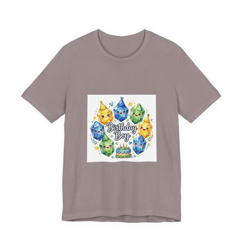 Birthday Boy Crystal Party T-Shirt | Sandy Neutrals & Oranges