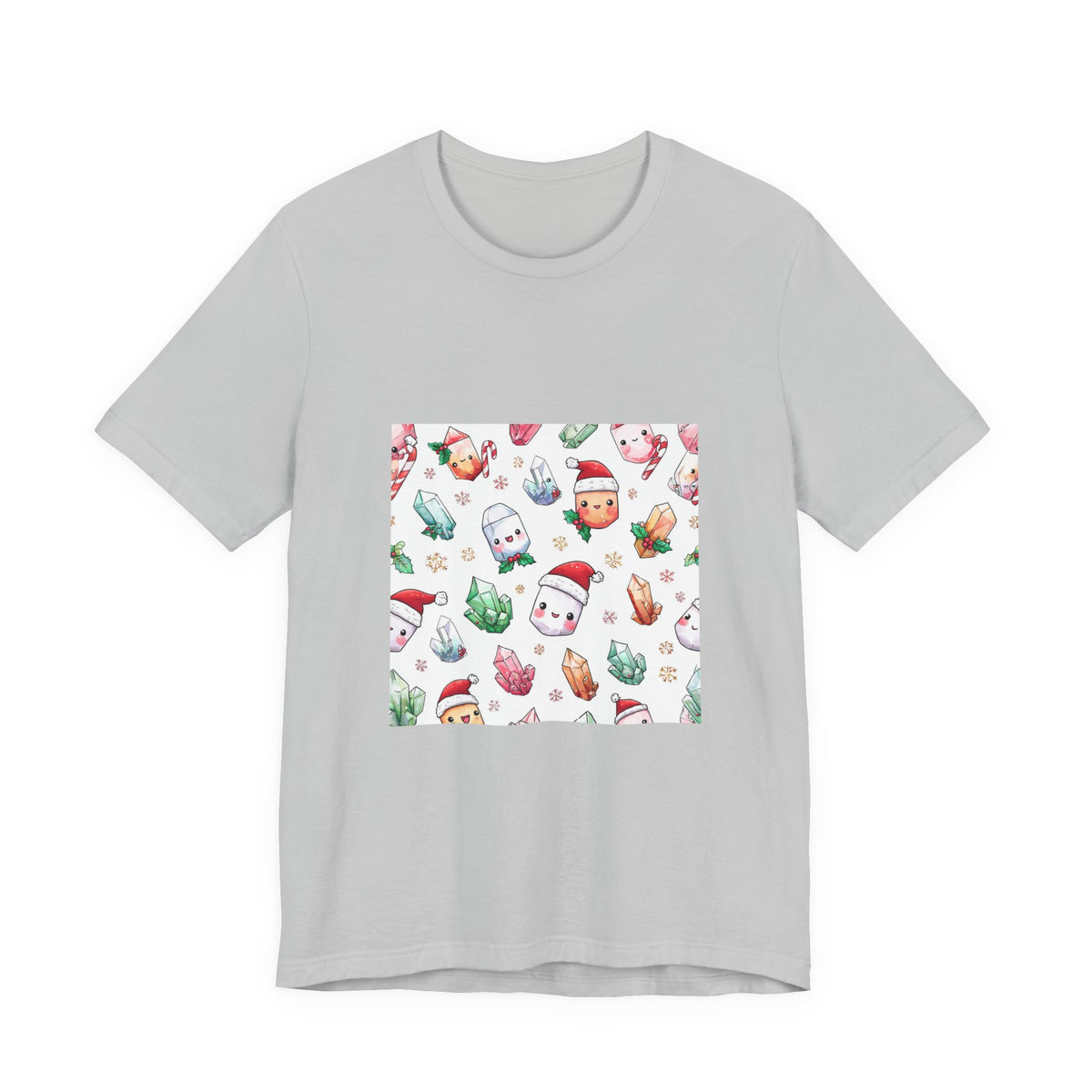 Pastel Christmas Crystal Friends T-Shirt | Light Neutrals