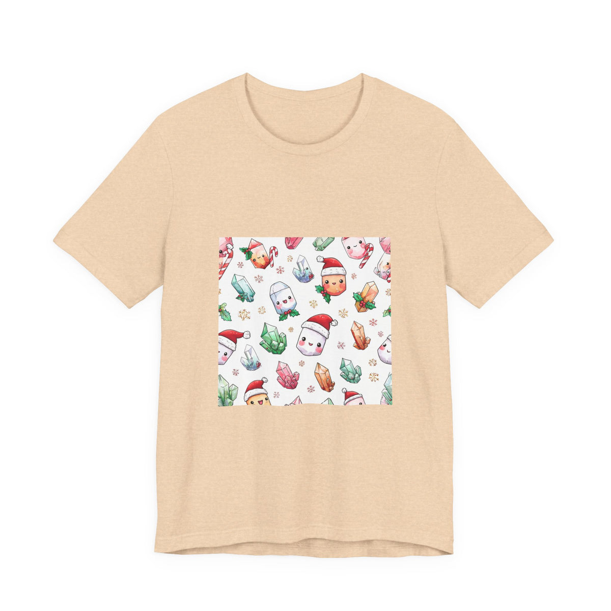 Pastel Christmas Crystal Friends T-Shirt | Sandy Neutrals & Oranges