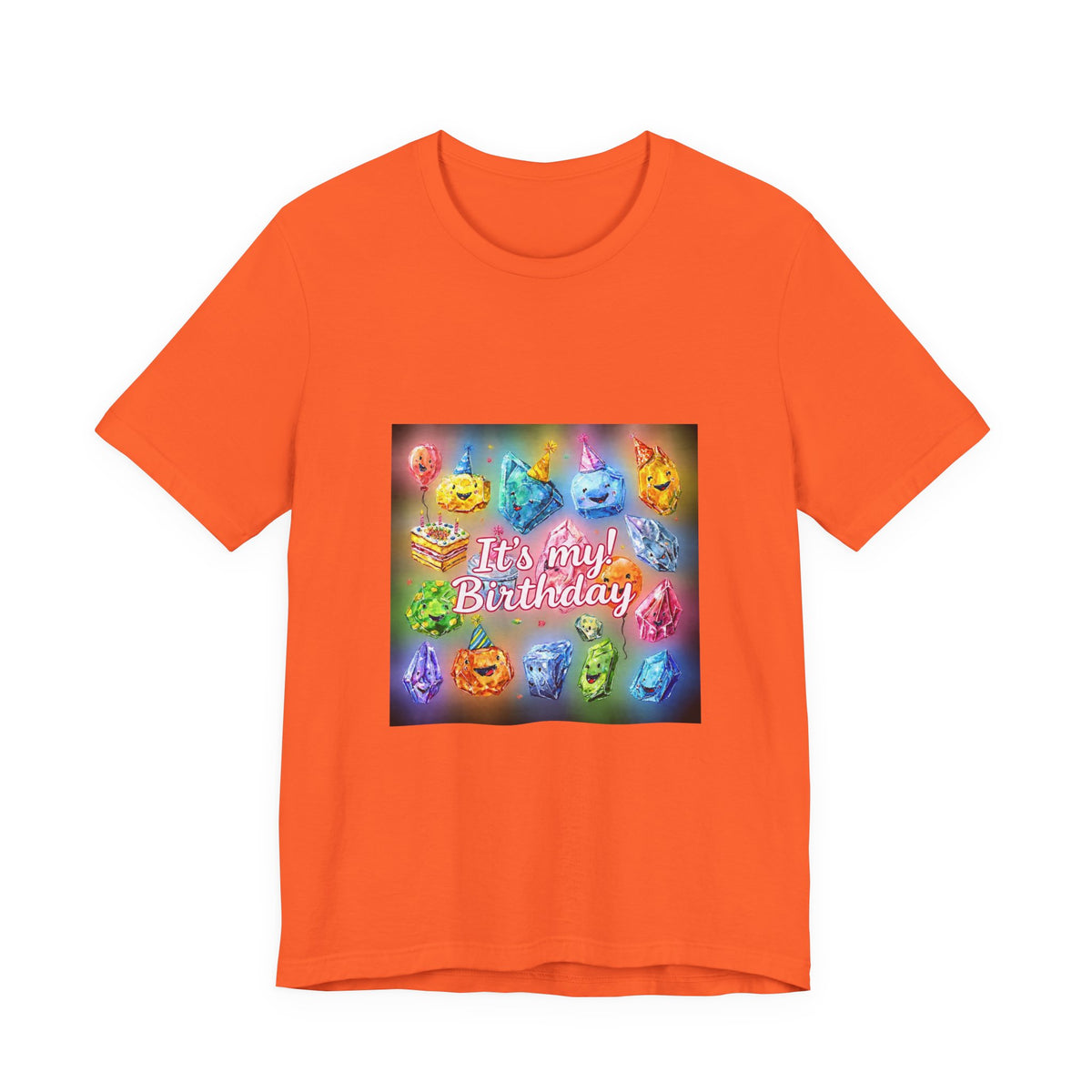 It's My Birthday Crystal Party T-Shirt | Sandy Neutrals & Oranges