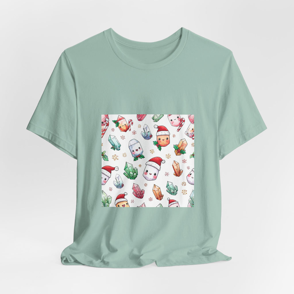 Pastel Christmas Crystal Friends T-Shirt | Soft Blues