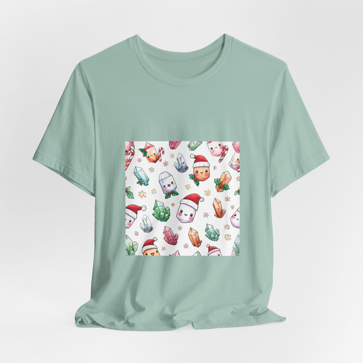 Pastel Christmas Crystal Friends T-Shirt | Soft Blues